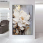 Blooming White Flowers On Canvas, Poster,Print Painting Abstract  Wall Art Picture For Nordic Living Room Decor Cuadros Unframed