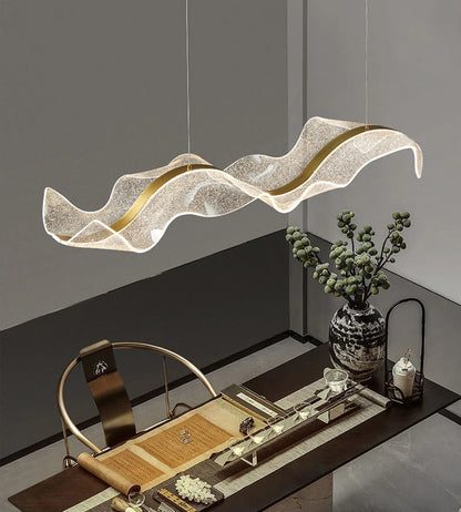 Chinese style light luxury dining room chandelier personalized creative long bar lamp new Chinese tea room lamps and lanterns