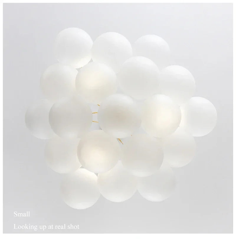 Nordic Bubble Glass Chandelier for Living Dining Table Room Decoration Frosted Glass Gold Black LED Ceiling Pendant Light