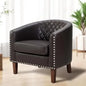 Comfy Accent Chair, Faux Leather Living Room Chairs Club Chair with Cushion, Nailhead Trim and Diamond Mesh Backrest