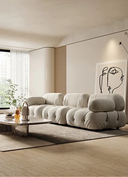 Combination square sofa Mario bedroom small apartment full sponge vacuum compression Living room leisure chair lazy fabric sofa