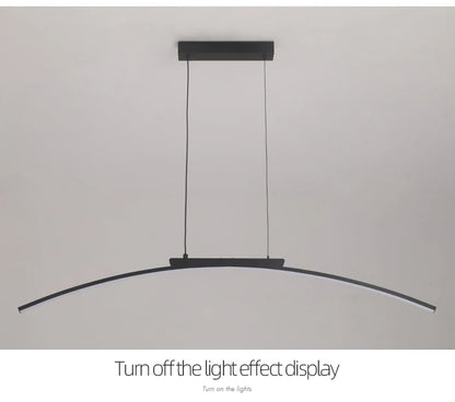 Pendant Light Nordic Chandelier Interior Décor Strip Curved Bridge LED Hanging Lamp Bedroom Living Room Home Lighting Fixtures