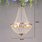 Modern Crystal Chandelier Retro Living Room Pendant Lighting Gold Finish Ceiling Light Fixture for Dining Room Foyer Bedroom