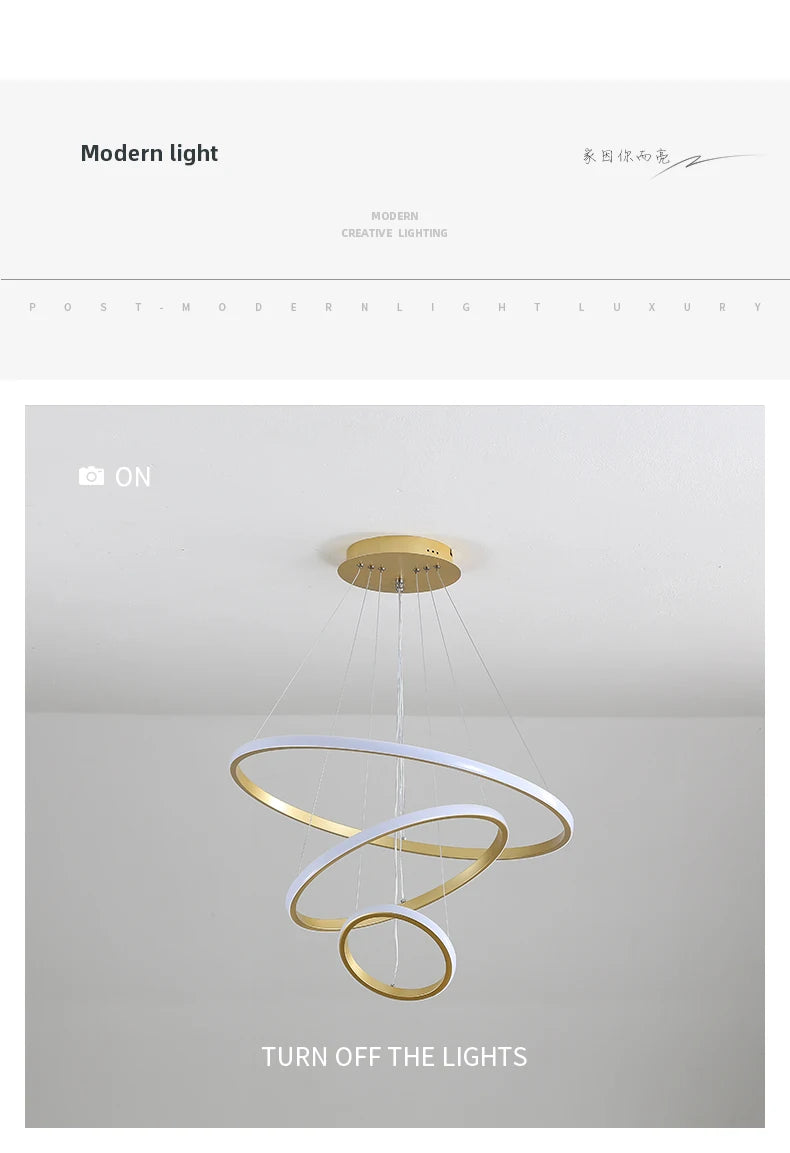 LED Chandelier Ring Ceiling Lighting For Living Room Bedroom Dining Room Kitchen Ceiling Chandelier Lustre Home Light Fixtures