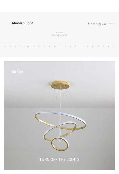 LED Chandelier Ring Ceiling Lighting For Living Room Bedroom Dining Room Kitchen Ceiling Chandelier Lustre Home Light Fixtures