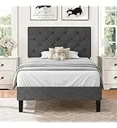 King and Headboard,Boucle Upholstered Platform Bed Frame,Modern Style,Soft Rounded Corners,No Box Spring Required,Easy