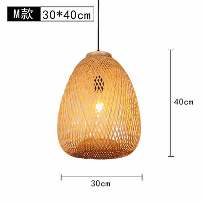 Bamboo Lantern Bamboo Woven Chandelier Chinese Restaurant Tea Room Chandelier Japanese Restaurant Straw Hat Rattan Woven Chandel