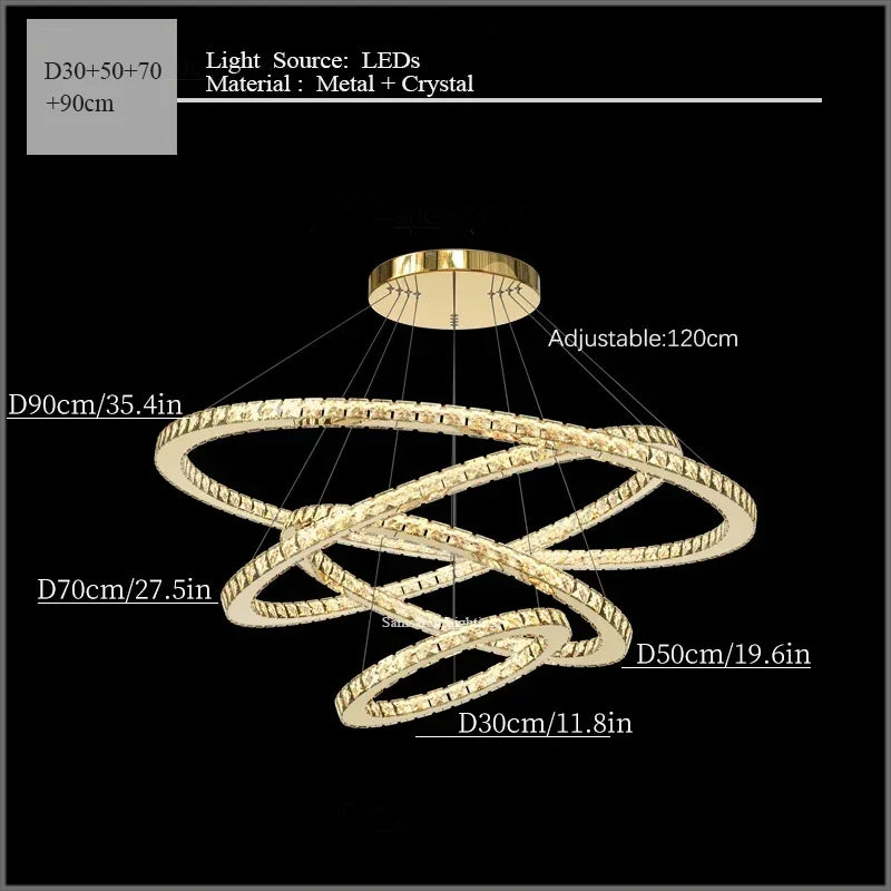 2024 Modern Crystal Ceiling Hanging Chandeliers for Living Dining Table Room Bedroom Lamps Home Decorations Pendant Light Lustre