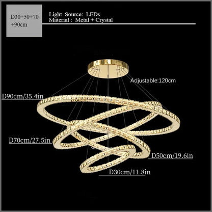 2024 Modern Crystal Ceiling Hanging Chandeliers for Living Dining Table Room Bedroom Lamps Home Decorations Pendant Light Lustre
