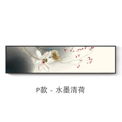 New Chinese Zen Flower and Bird Bedhead Painting Living Room Decoration Painting Sofa Background Wall Mural Painting Home Decor