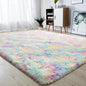 Ultra Soft Fluffy Area Rugs for Bedroom Shaggy Bedroom Carpet Plush Living Room Furry Floor Rugs Non-Slip Tie-Dyed Floor Carpet