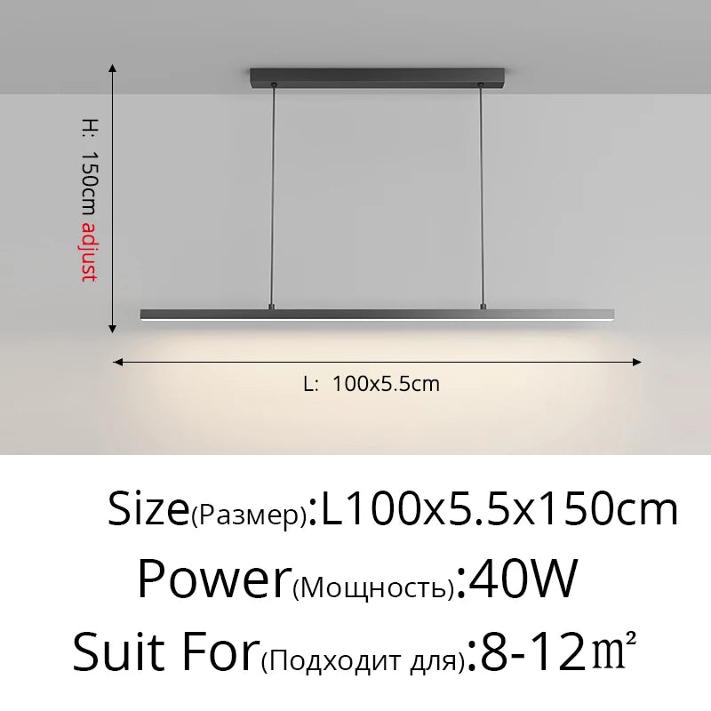 Modern Led Minimalist Long Pendant Lights For Home Villa Living Bedroom Dining Room Study Indoor Lighting Decoration Lamps