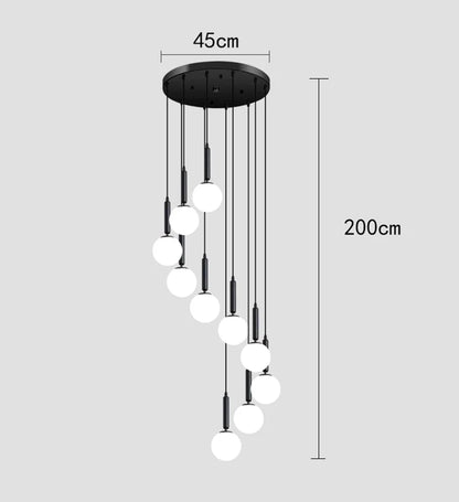 Modern ring stairs led lights pendant light lamps for living room led Chandeliers for dining room hanging light indoor lighting