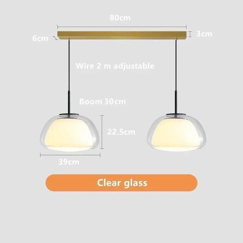 Lustre Glass Hanging Lamps Modern Luxury Home Decor Pendant Light Bedroom Living Room Kitchen Dining Table Cafe Suspend Fixture