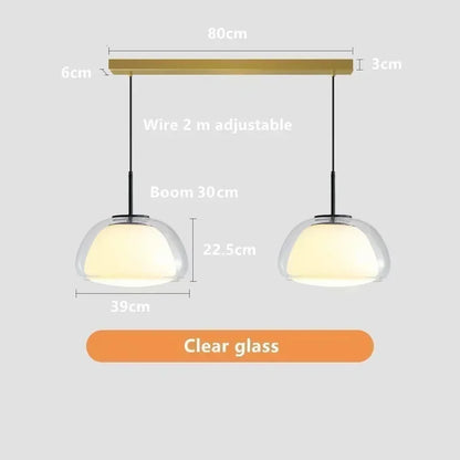 Lustre Glass Hanging Lamps Modern Luxury Home Decor Pendant Light Bedroom Living Room Kitchen Dining Table Cafe Suspend Fixture