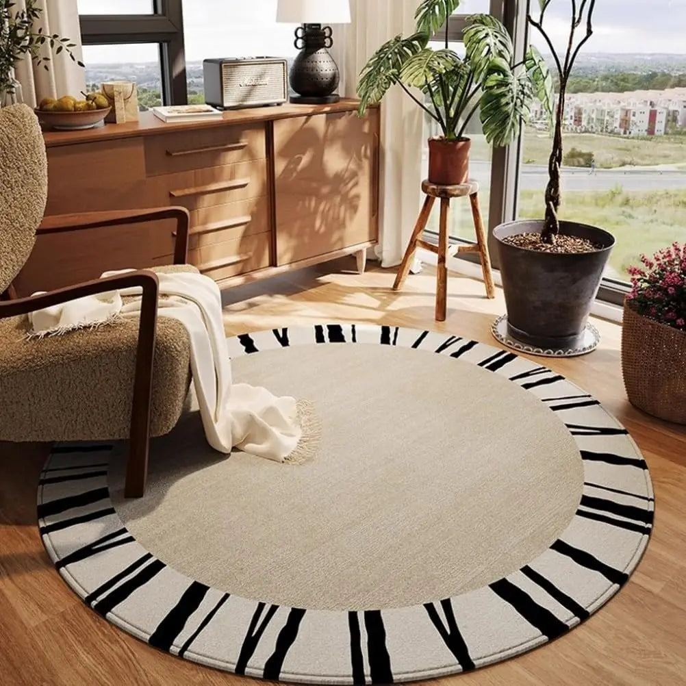 VIKAMA Light Luxury Carpet Round Game Living Room Computer Bedroom Chair Floor Mats Basket Gaming Video Carpet Home Decoration