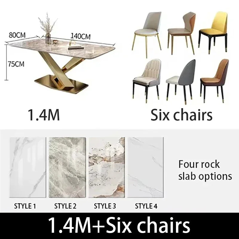 Luxury Dining Table Manger Chair Set Living Room Console Table Dressing Gold Space Savers Multifunction Yemek Masaları Furniture