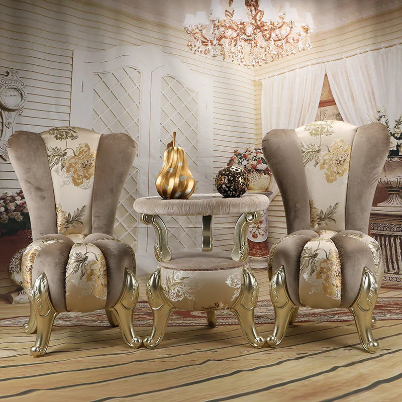 European-Style Leisure Chair Coffee Table Three-Piece Living Room Sofa Couch Balcony Table and Chair Living Room