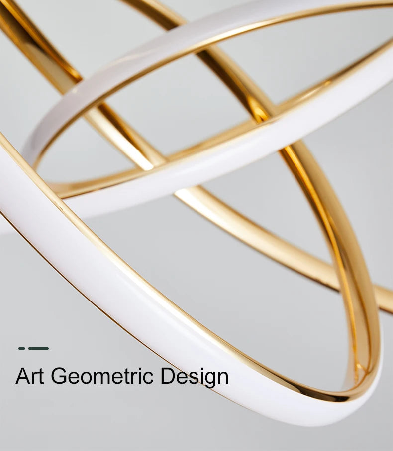 LED Gold Chandelier Modern Home Lighting For Living Room Dining Room Bedroom Kitchen Ceiling Decoration Lustre Hanging Lamp