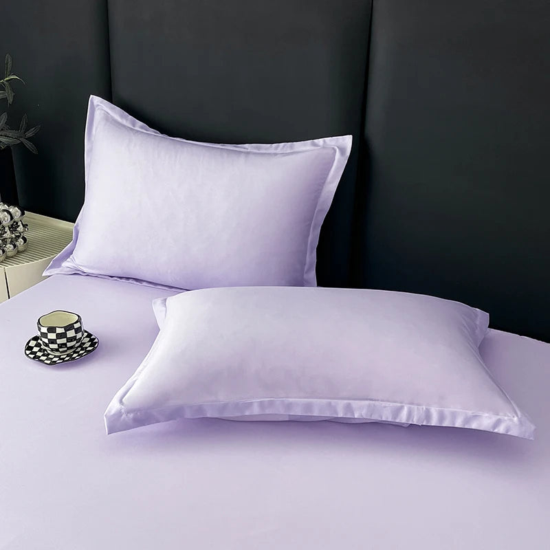 Solid Color Fitted Sheet with 2 Pillowcase Hotel Luxury Deep Pocket Sheet Soft Microfiber Breathable & Comfy Bed Sheet Set, Twin
