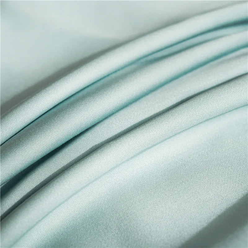 Solid Color Flat Sheet Natural Mulberry Silk Bed Sheet King Queen Size Luxury Super Soft Comfortable Bedsheet