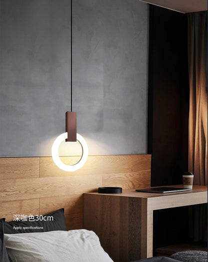Nordic bedside circular small chandelier, modern and minimalist restaurant chandelier, fashionable bar and study light
