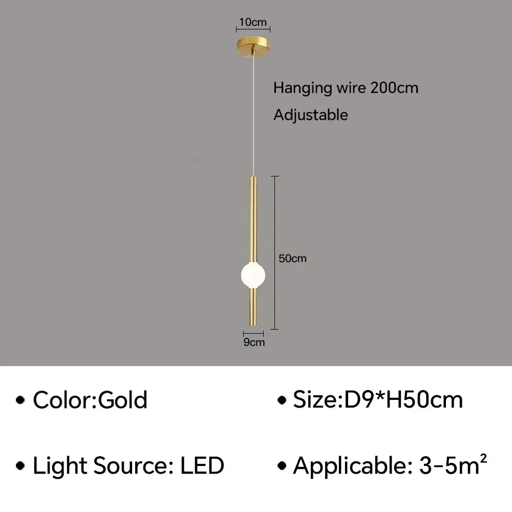 Modern Simple LED Pendant Lamp Living Room Bedroom Bedside TV Background Kitchen Island Restaurant Home Decor Lighting Fixture