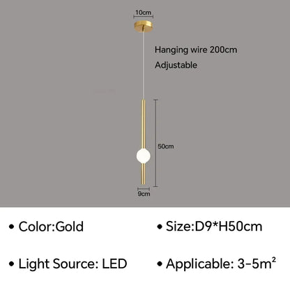 Modern Simple LED Pendant Lamp Living Room Bedroom Bedside TV Background Kitchen Island Restaurant Home Decor Lighting Fixture