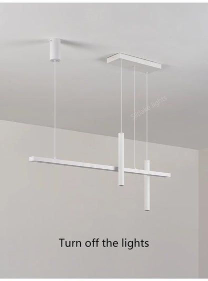 New restaurant chandelier modern simple dining room table bar lights long strip spotlight creative designer pendant lamps