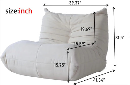 Modern Living Room Chair, Big Bean Bag Adult Floor Sofa, Togo Recliner Memory Foam Lazy Couch Suitable Balcony For Fireside