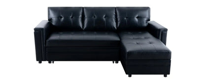 Sofa Beds, with USB Ports-L-Shaped Couch Convertible Pull-Out Bed,Timeless Design,Sturdy Construction, Air Leather Sofas