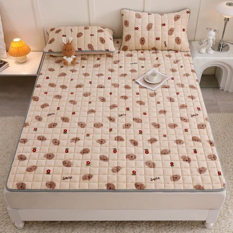 Fleece Topper Mattress Foldable Pad Sleeping Mat on The Floor Tatami Orthopedic Pillow Top Double Bed Bedroom Furniture Futon