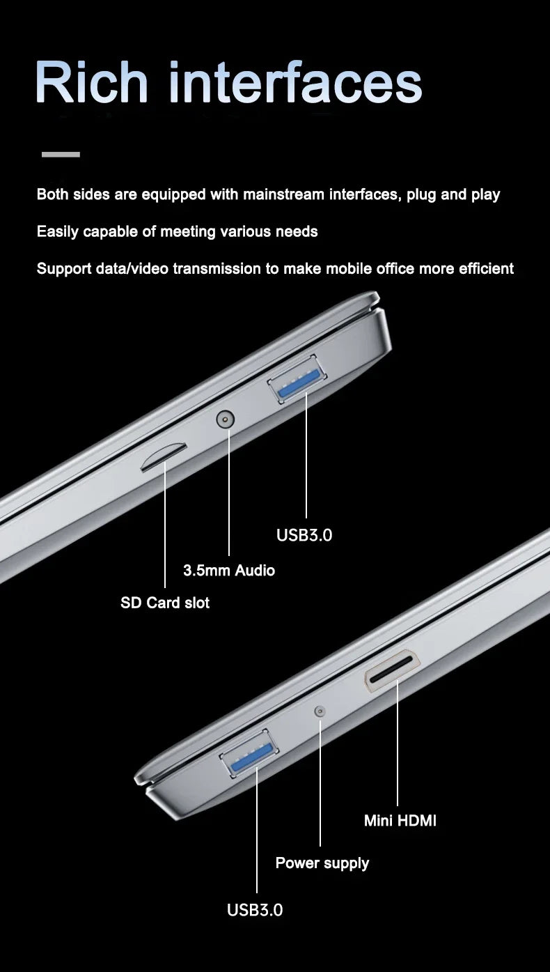 New 15.6" Inch Laptop Windows 11 Pro N5095 1920x1080 32GB+2048 GB Backlit Keyboard Portable Office Entertainment Laptop