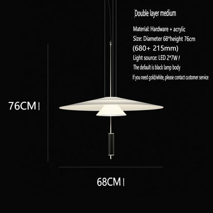 Modern Flying Saucer LED Pendant Lights Personality Home Decor Hanging Lamp Dining Table Bar Living Room Artistic UFO Chandelier