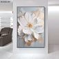 Blooming White Flowers On Canvas, Poster,Print Painting Abstract  Wall Art Picture For Nordic Living Room Decor Cuadros Unframed