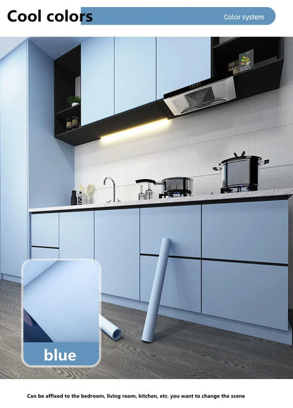 Modern Self-Adhesive Waterproof Wall Stickers, Vinyl Film, Contact Paper, Monochromatic, Cabinet, Home Decor, Kitchen