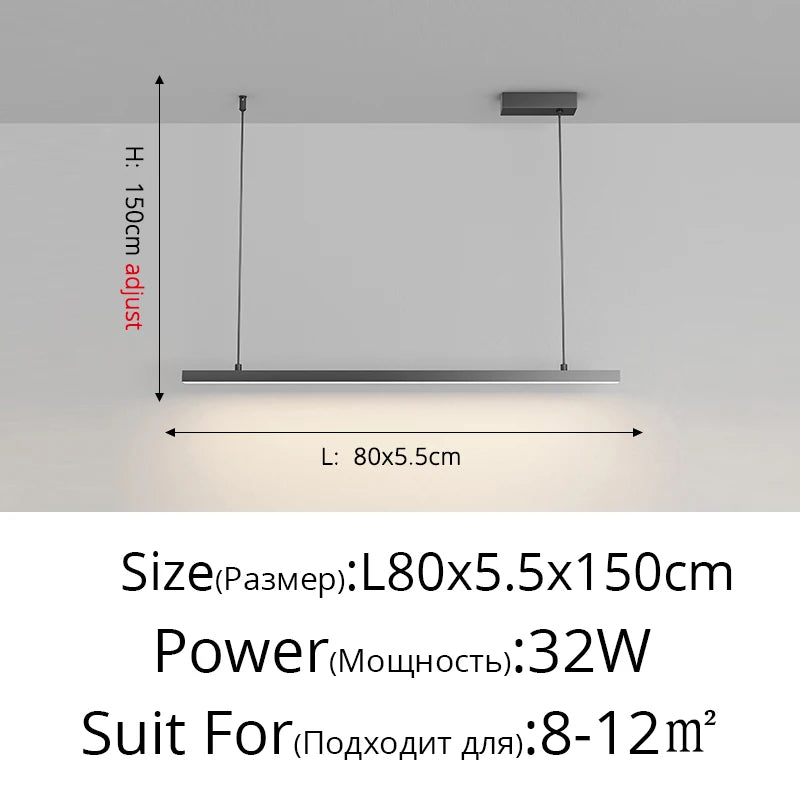 Modern Led Minimalist Long Pendant Lights For Home Villa Living Bedroom Dining Room Study Indoor Lighting Decoration Lamps