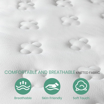 Good Nite Double Mattress - 7 Inch Hybrid Spring & Memory Foam, Zoned Support, Deep H6 Firmness, Comfortable Knitted Fabric