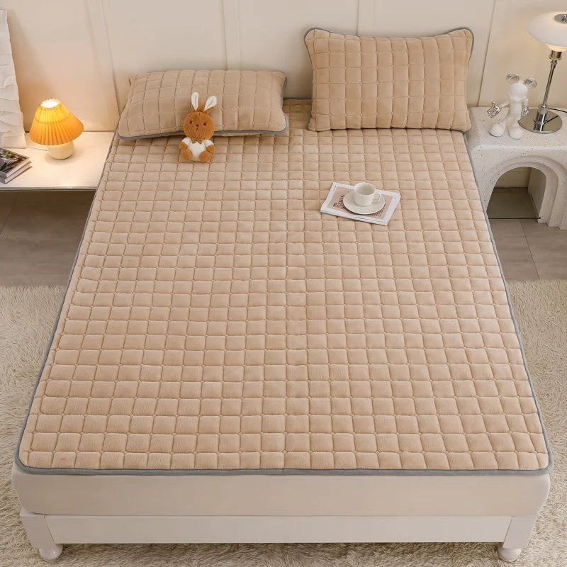 Fleece Topper Mattress Foldable Pad Sleeping Mat on The Floor Tatami Orthopedic Pillow Top Double Bed Bedroom Furniture Futon