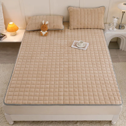 Fleece Topper Mattress Foldable Pad Sleeping Mat on The Floor Tatami Orthopedic Pillow Top Double Bed Bedroom Furniture Futon
