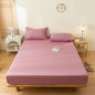 Waterproof Fitted Sheet Single Double Queen Size Mattress Cover Solid Color Fit Sheet 80x200 180x200 With Elastic Band Bed Sheet