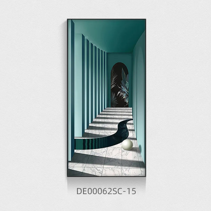 Modern Light Luxury Entrance Corridor Building Extension Decorative Painting Architecture Posters Prints Porch Wall Decoration