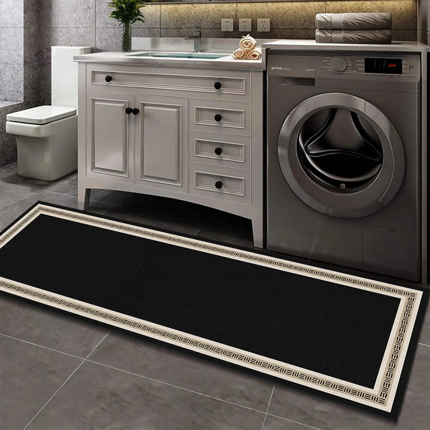 Long Area Retro Diatomite Kitche Floor Mat Waterproof Kitchen Rug For Living Room Hallway Bathroom Mats Doormat Washable