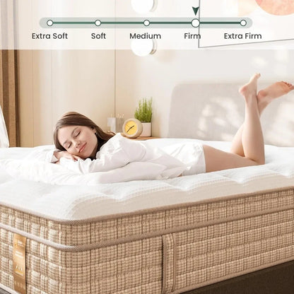 14 Inch Hybrid King Size Mattress in a Box, Mattress with Gel Memory Foam and Pocket Spring , Ergonomic Design & Edge Support