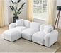 94” Living Room Sofas with Ottoman, 3-Seater, Boucle Fabric L-Shaped Modern Bubble Couch, Convertible Modular Sectional Sofas