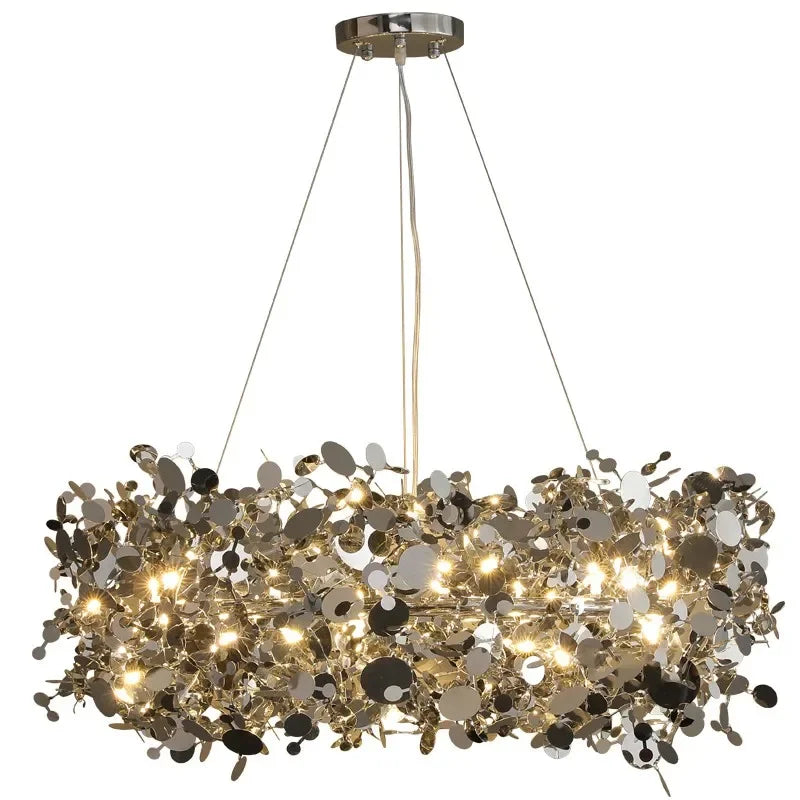 New Stainless Steel Chandelier Post -modern Shallow Luxury Living Room Restaurant Chandelier Gold/chromium Plating Chandelier