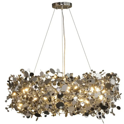 New Stainless Steel Chandelier Post -modern Shallow Luxury Living Room Restaurant Chandelier Gold/chromium Plating Chandelier