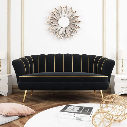 Loveseat Couch, Modern Velvet Sofa Accent Upholstered Settee, 2 Seater Small Loveseat for Small Spaces, Office, Bedroom, Living
