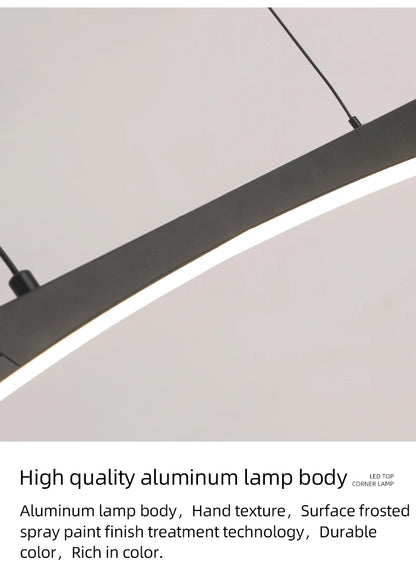 Modern LED Pendant Light Dimmable Hanging Lamp for Dining Room Kitchen Minimalist Arc Design Restaurant Energy Saving, Easy Inst