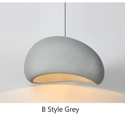 Nordic Minimalist Wabi Sabi Wind E27 LED Chandelier for Dining Room Pendant Lights Modern Bedroom Bar Loft Hanging Lamps Fixture